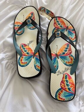 Brighton Set: Butterfly Flip-Flop Sandals w/ matching Brighton Bangle Bracelet